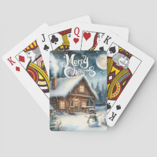 /Rustiek/Sneeuwman/Kerstmis Pokerkaarten