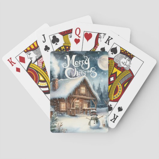 /Rustiek/Sneeuwman/Kerstmis Pokerkaarten (Achterkant)