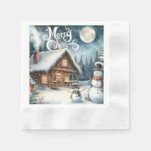 /Rustiek/Sneeuwman/Kerstmis Servet