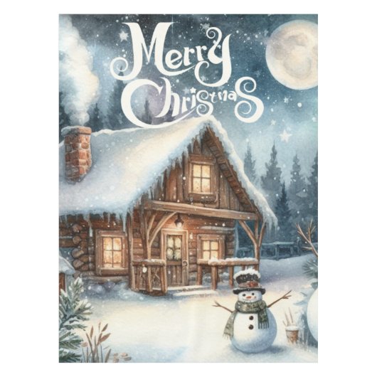 /Rustiek/Sneeuwman/Kerstmis Tafelkleed (Voorkant)