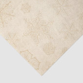 Rustiek sneeuwvlokpatroon winterbruin geelbruin tissuepapier (Detail)