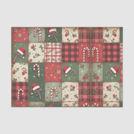 Rustiek snoepriet & geplakt kerstweefsel papier