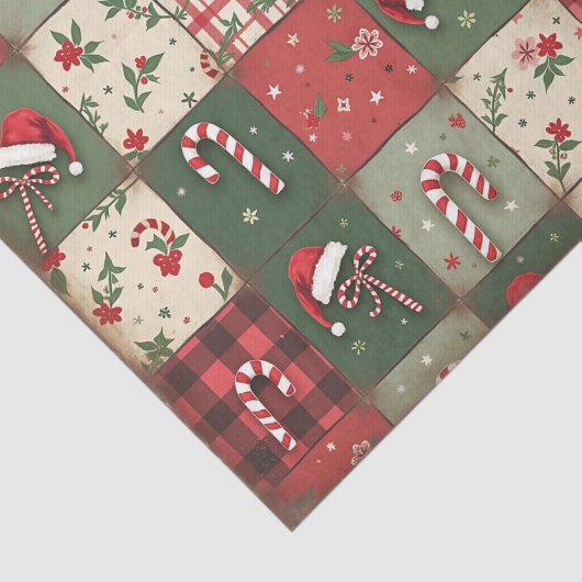 Rustiek snoepriet & geplakt kerstweefsel papier (Detail)