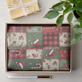 Rustiek snoepriet & geplakt kerstweefsel papier