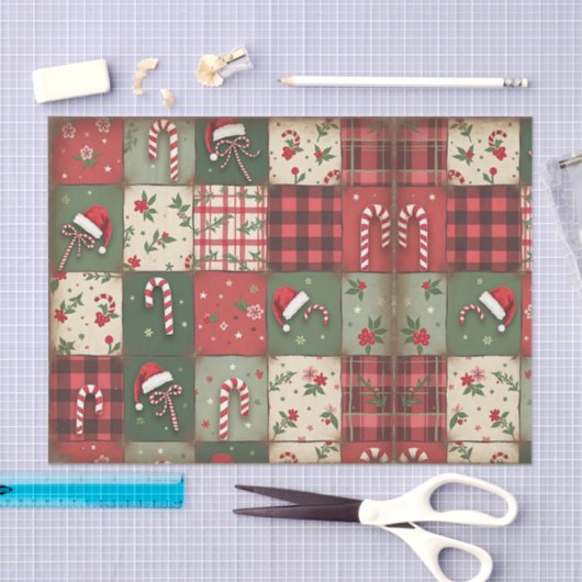 Rustiek snoepriet & geplakt kerstweefsel papier (Craft)