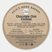 Rustiek Sociaal handvat Chocolade chip Cookies Lab Ronde Sticker (Voorkant)