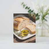 Rustiek Sourdough Brood Olijfolie Briefkaart (Staand voorkant)