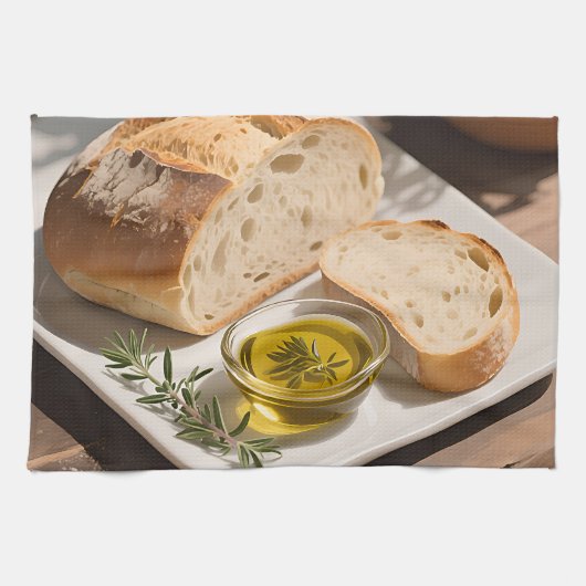 Rustiek Sourdough Brood Olijfolie Theedoek (Horizontaal)