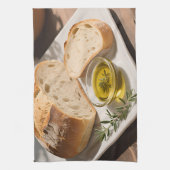 Rustiek Sourdough Brood Olijfolie Theedoek (Verticaal)