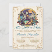 Rustiek Spaans Quinceañera Mis Quince Blauw Wester Kaart (Voorkant)