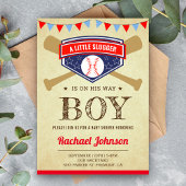  rustiek sportjongen honkbal Baby shower Kaart