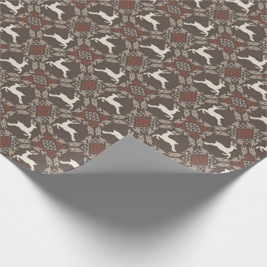 Rustiek springend hert vakantiepatroon cadeaupapier (Hoek)