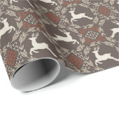 Rustiek springend hert vakantiepatroon cadeaupapier (Rol Hoek)