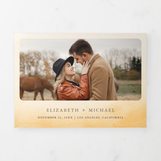 Rustiek Sprookje Kasteel QR Code Verhaal Boek Brui Drieluik Uitnodiging (Cover)