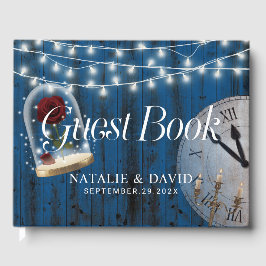 Rustiek Sprookje Prinses Navy Schuur Bruiloft Gastenboek