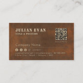 Rustiek Staal Baber Schaar Pool Barbershop Visitekaartje (Achterkant)