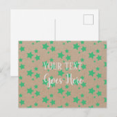 rustiek sterrenpatroon Kraft papier groen Briefkaart (Voorkant / Achterkant)