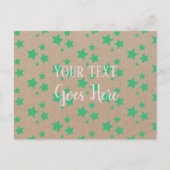  rustiek sterrenpatroon Kraft papier groen Briefkaart (Voorkant)