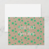 rustiek sterrenpatroon Kraft papier groen Kaart (Voorkant / Achterkant)