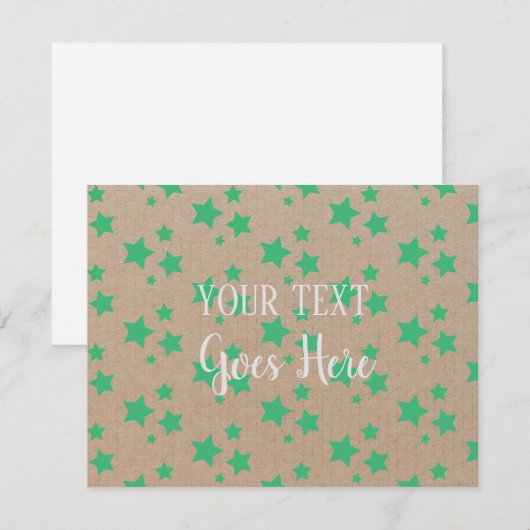  rustiek sterrenpatroon Kraft papier groen Kaart (Voorkant / Achterkant)