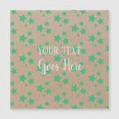  rustiek sterrenpatroon Kraft papier groen Magnetische Uitnodiging (Voorkant)