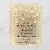 Rustiek Stijlvolle Mason Jars Bruids Douche Uitnod Kaart (Voorkant / Achterkant)