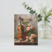 Rustiek stilleven met  viool briefkaart (Staand voorkant)