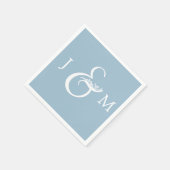 Rustiek Stoffig Blauw Bruiloft Cocktail Servet (Hoek)