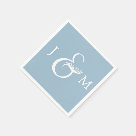 Rustiek Stoffig Blauw Bruiloft Cocktail Servet (Hoek)