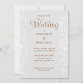 Rustiek Stoffig Blauw Burlap Bloemen Kant Bruiloft Kaart (Voorkant)