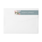 Rustiek Stoffig Blauw Burlap Bruiloft Retouradres (Achterkant)