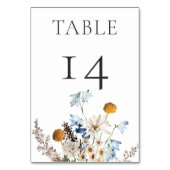 Rustiek Stoffig Blauw Wildbloemen & Daisies Bruilo Kaart (Achterkant)