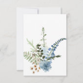 Rustiek Stoffig Blauw Wildbloemen & Daisies Bruilo Save The Date (Achterkant)