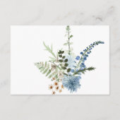 Rustiek Stoffig Blauw Wildbloemen & Daisies Detail Informatiekaartje (Achterkant)