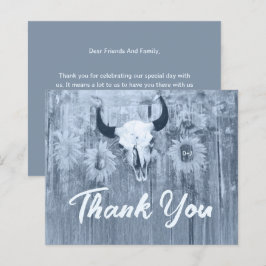 Rustiek Stoffig Blauw Zonnebloemen Bull Skull Budg