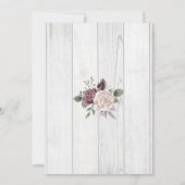 Rustiek stoffig Roos Bloemen op Hout Save The Date (Achterkant)