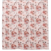 Rustiek Stoffig Roos Blush Roze Bloemen Douchegordijn (Voorkant)