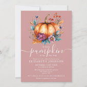 Rustiek stoffig Roos Little Pumpkin Girl Baby show Kaart (Voorkant)