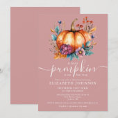 Rustiek stoffig Roos Little Pumpkin Girl Baby show Kaart (Voorkant / Achterkant)