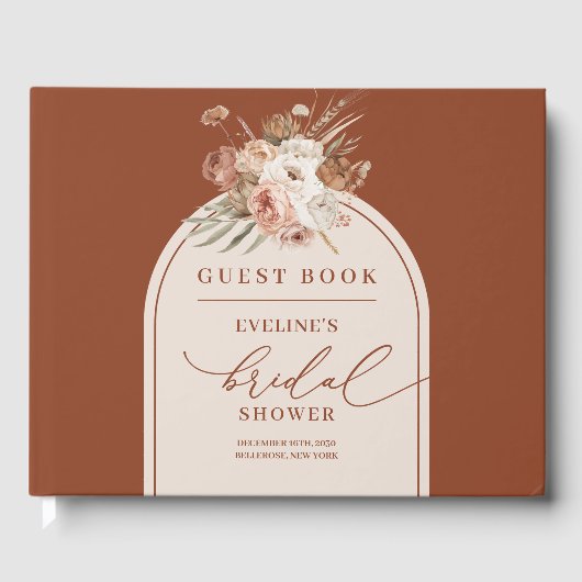 Rustiek stoffig Sinaasappel Pampas Grass Bloemen G Gastenboek (Voorkant)