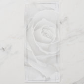 Rustiek stoffig wit rozen plat menu (Achterkant)