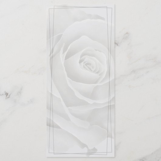 Rustiek stoffig wit rozen plat menu (Achterkant)