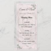 Rustiek stoffig wit rozen plat menu (Voorkant / Achterkant)