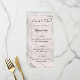 Rustiek stoffig wit rozen plat menu