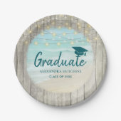Rustiek strand afstudeerfeest papieren bordje (Voorkant)