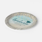 Rustiek strand afstudeerfeest papieren bordje (Gekanteld)