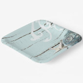 Rustiek strand Aqua Blue Seashell Zeesterren bruil Papieren Bordje (Gebogen)