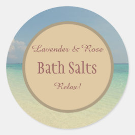 Rustiek strand Bad zout Mason Jar Ronde Sticker