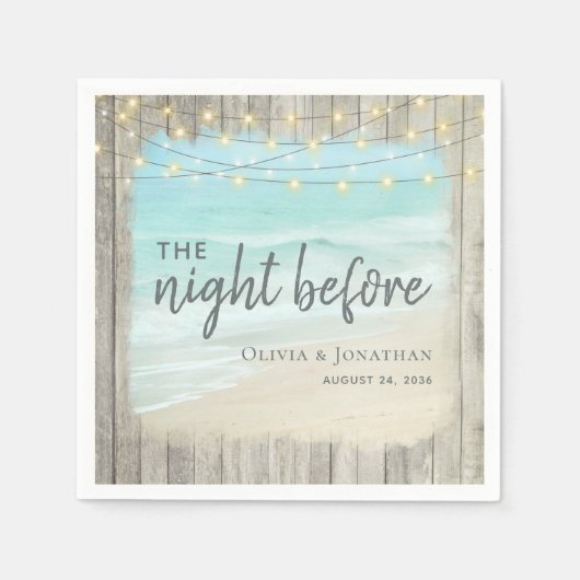 Rustiek strand bruiloft repetitie diner servet (Voorkant)