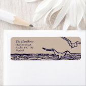 Rustiek strand bruiloft retour adres label (Insitu)